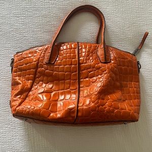 Charles Jourdan orange alligator 100% leather purse